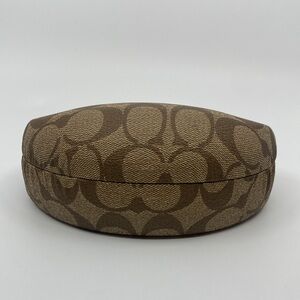 Coach signature C hard shell sunglasses glasses case brown tan as is